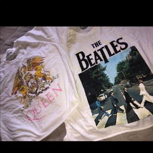 Band T-shirt crop tops